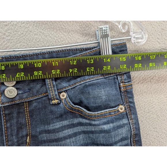 American Eagle Outfitters Artist Jeans Women's Size 4 Dark Wash‎ Distressed Slim - Picture 6 of 9